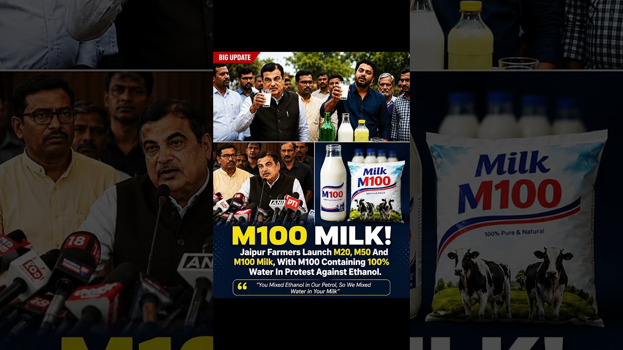 Jaipur Farmers&rsquo; Unique M100 Milk Protest Goes Viral | Ethanol Debate Sparks Buzz 🔥