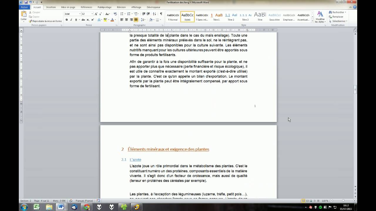 Word 2010 - Sauts de section + renumérotation des pages