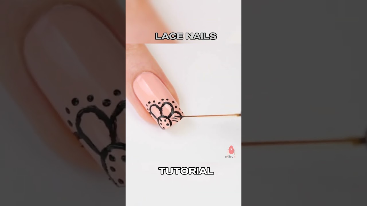 LACE NAIL ART TUTORIAL #lace #nailart #tutorial #creative #design #easy #basic #shorts #follow #fyp