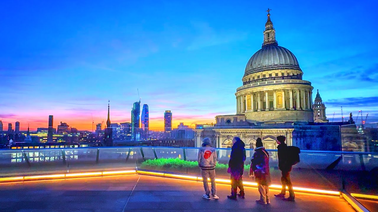 London Sunset Walk | 4K HDR Virtual Walking Tour from South Bank to the City of London