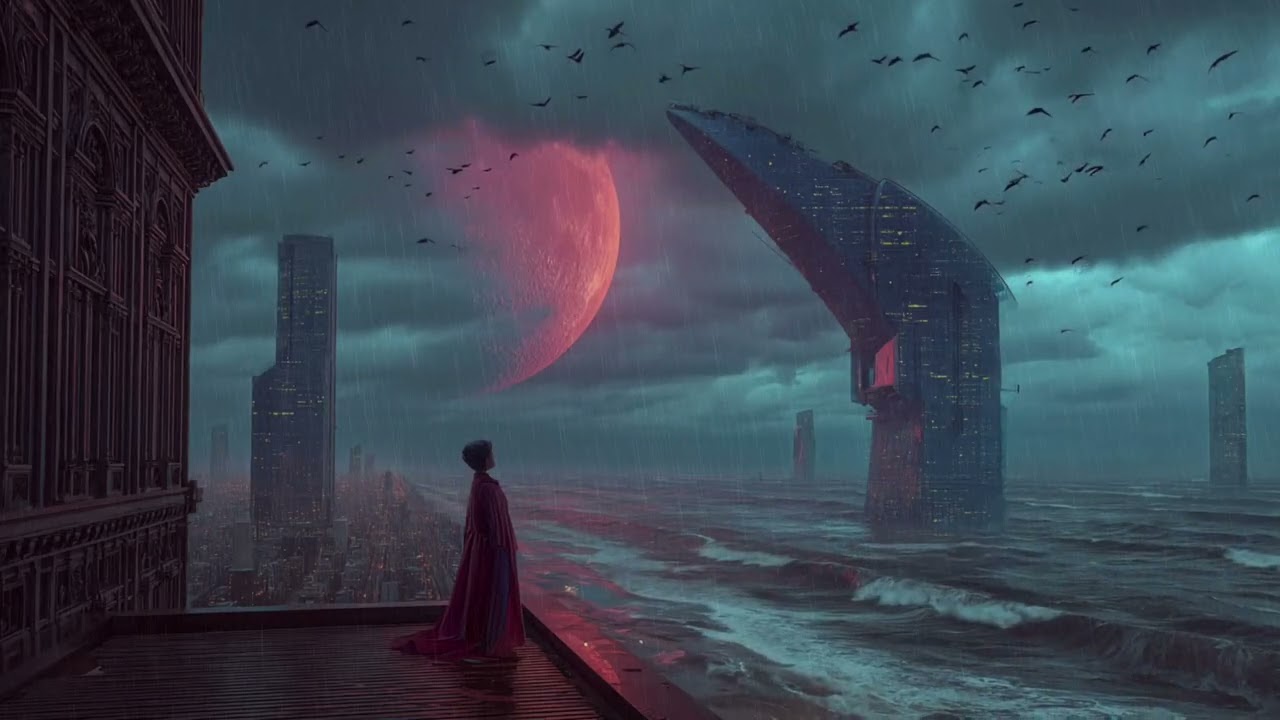 12 Hours Brutalist Beach Sleep Ambience 🌊 Futuristic Ocean Waves for Deep Sleep & Relaxation