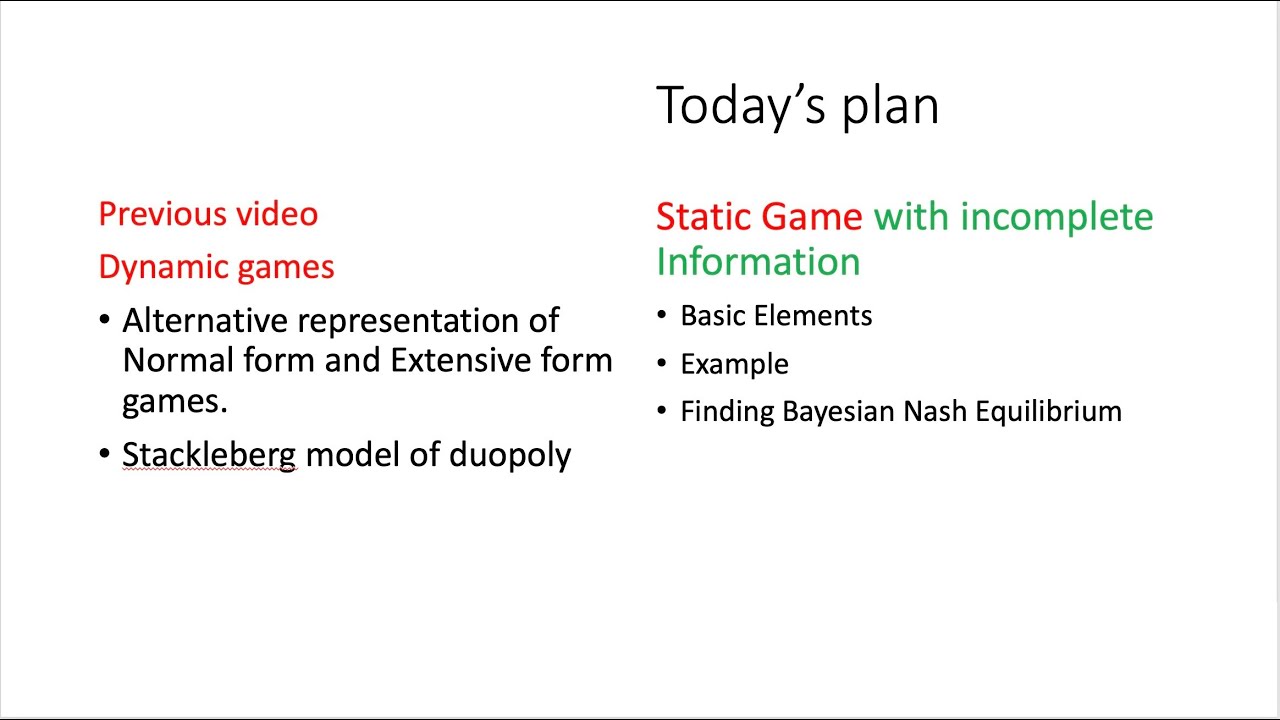 9.1 Static games with incomplete information: Finding Bayesian Nash Equilibrium