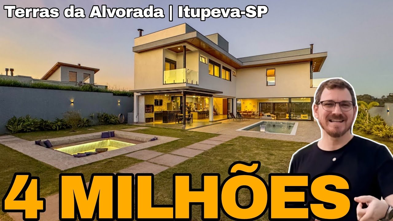 Arquitetura IMPONENTE com muito ESPAÇO externo e a vista PERFEITA 📍 Terras da Alvorada (Itupeva/SP)