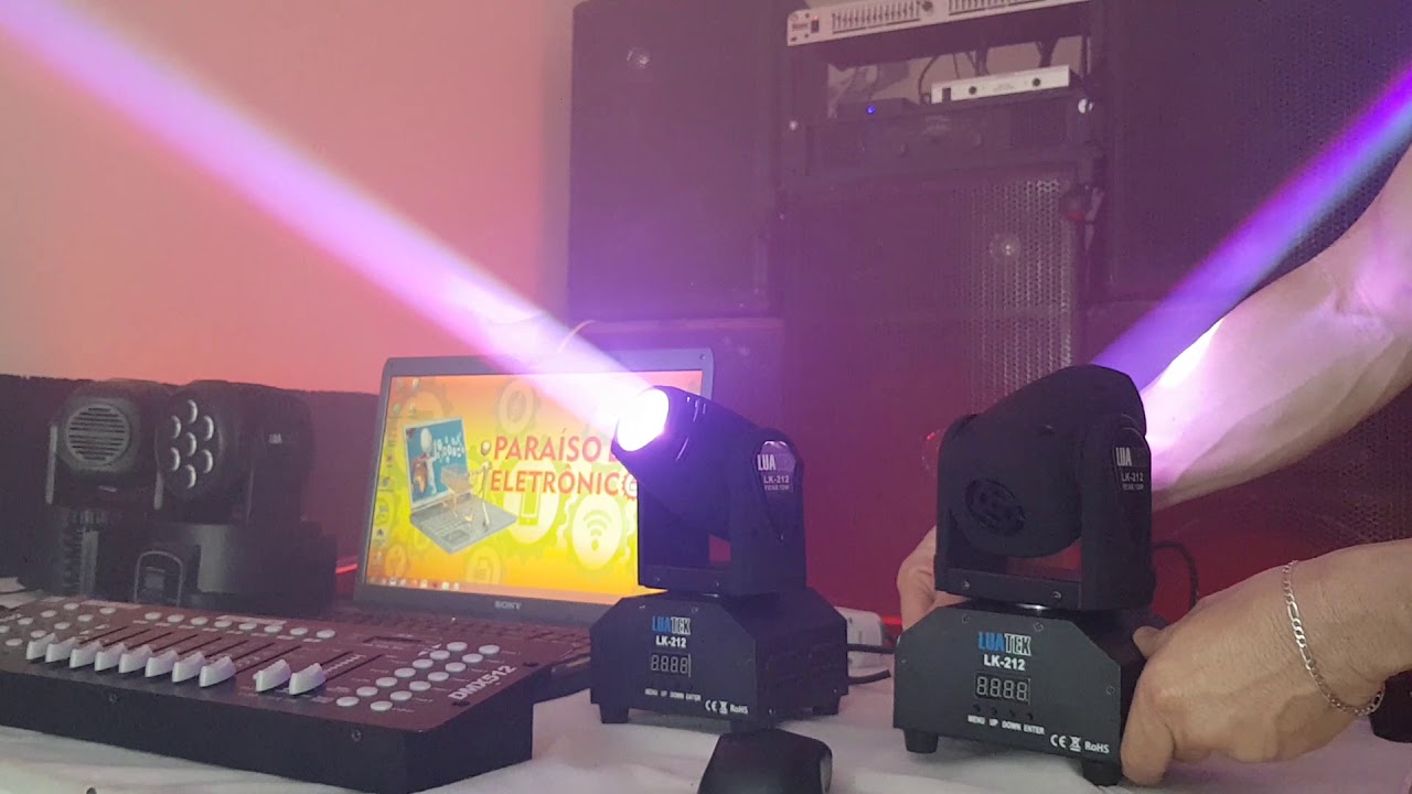 Canhão Jogo De Luz  Moving Head Beam LED RGBW 30W Efeito Strobo Super Potente Profissional LK-212