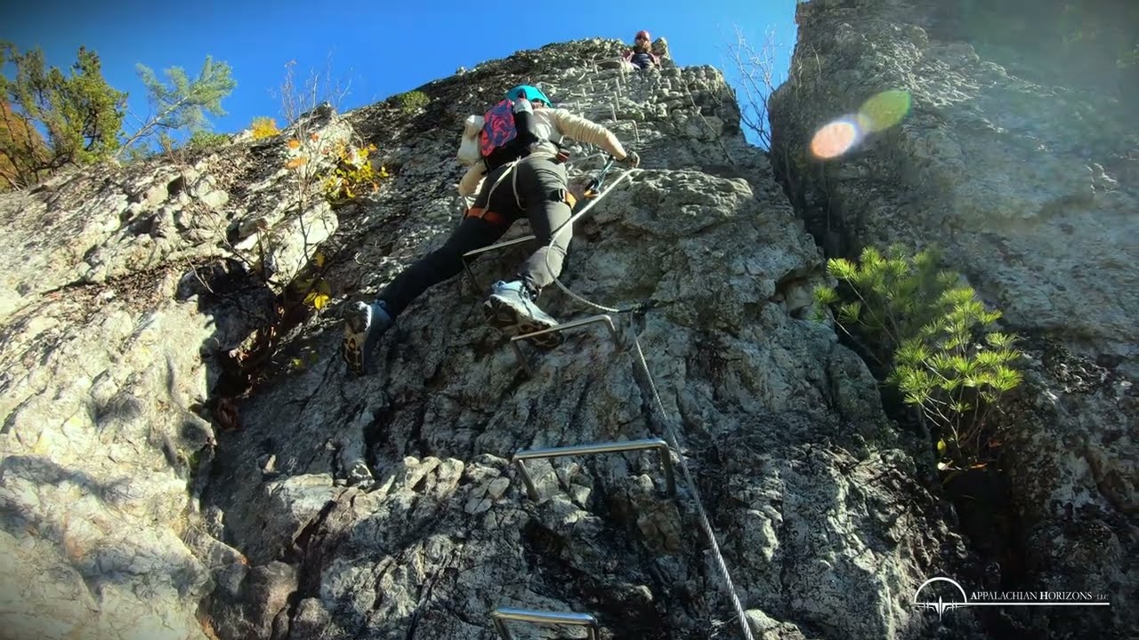 Conquering Nelson Rock: Via Ferrata Adventure in West Virginia #westvirginia #viaferrata #wvu #drone