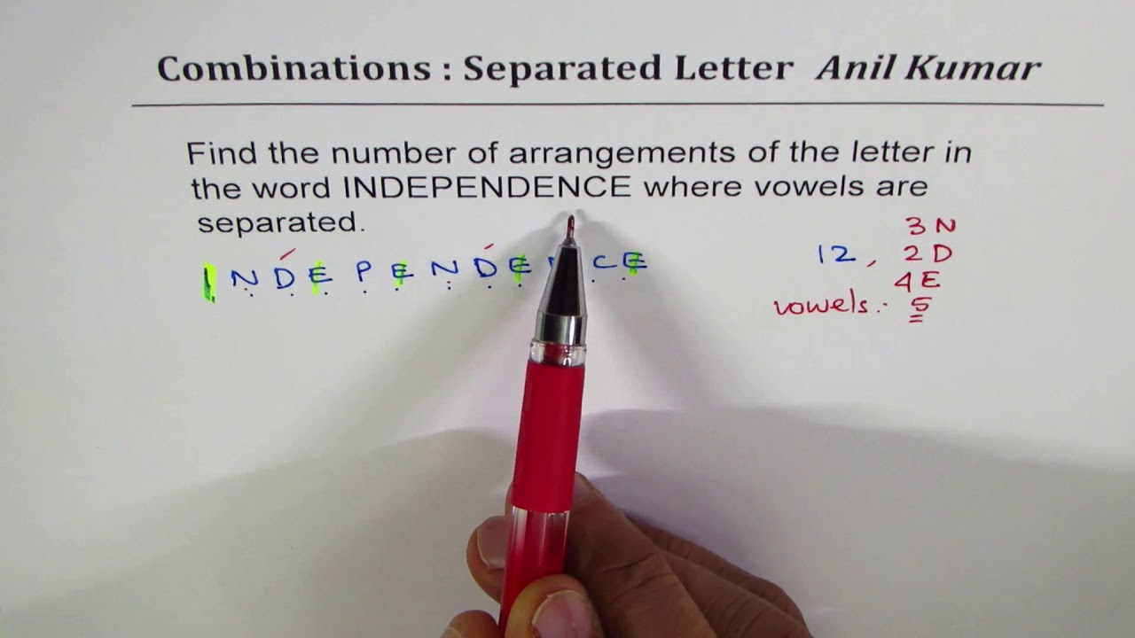 How many words can be made from INDEPENDENCE where all the vowels are separated