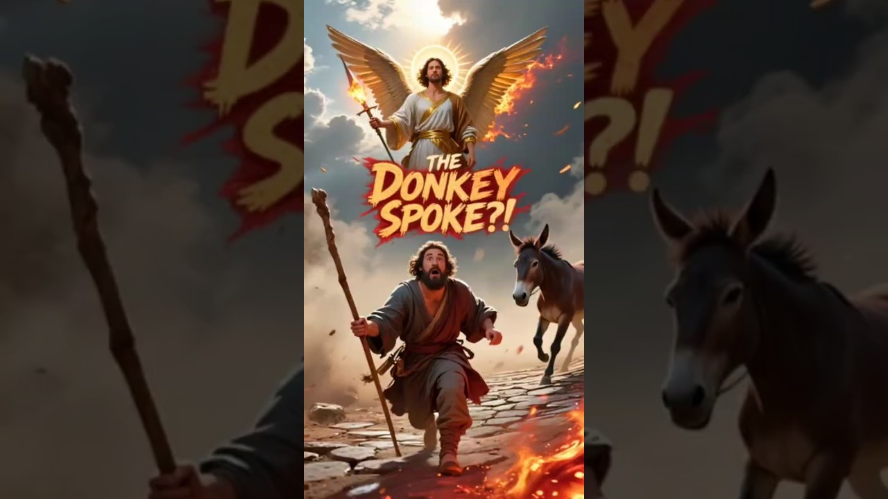 When the DONKEY Spoke?! 😱 | Numbers 22 #Balaam #TalkingDonkey #BibleShorts