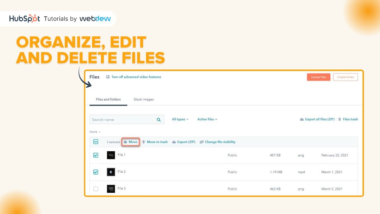 How to organize, edit and delete files in HubSpot