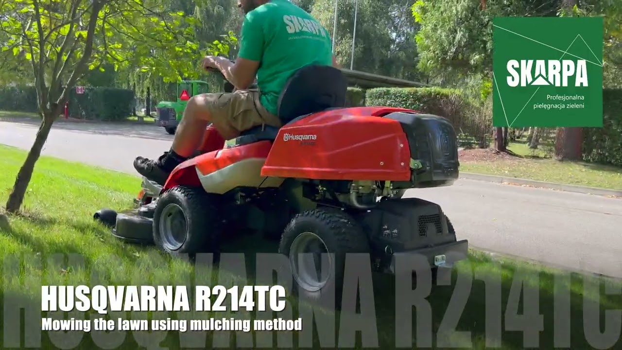 Lawn mulching with the brand new Husqvarna R214TC rider