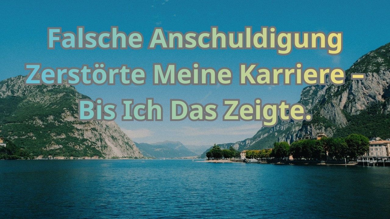 Falsche Anschuldigung Zerstörte Meine Karriere – Bis Ich Das Zeigte