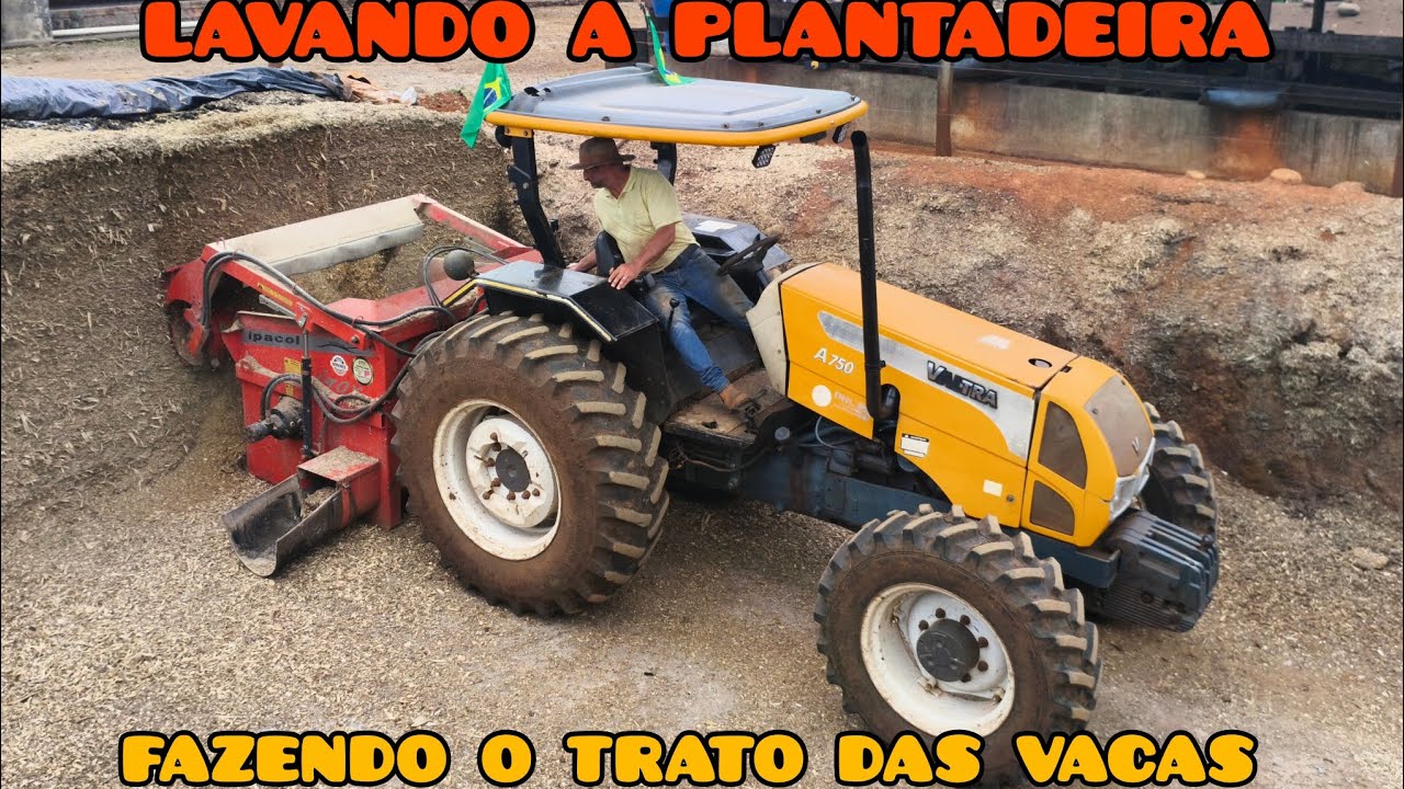 LAVANDO A PLANTADEIRA E FAZENDO O TRATO DAS VACAS DE LEITE
