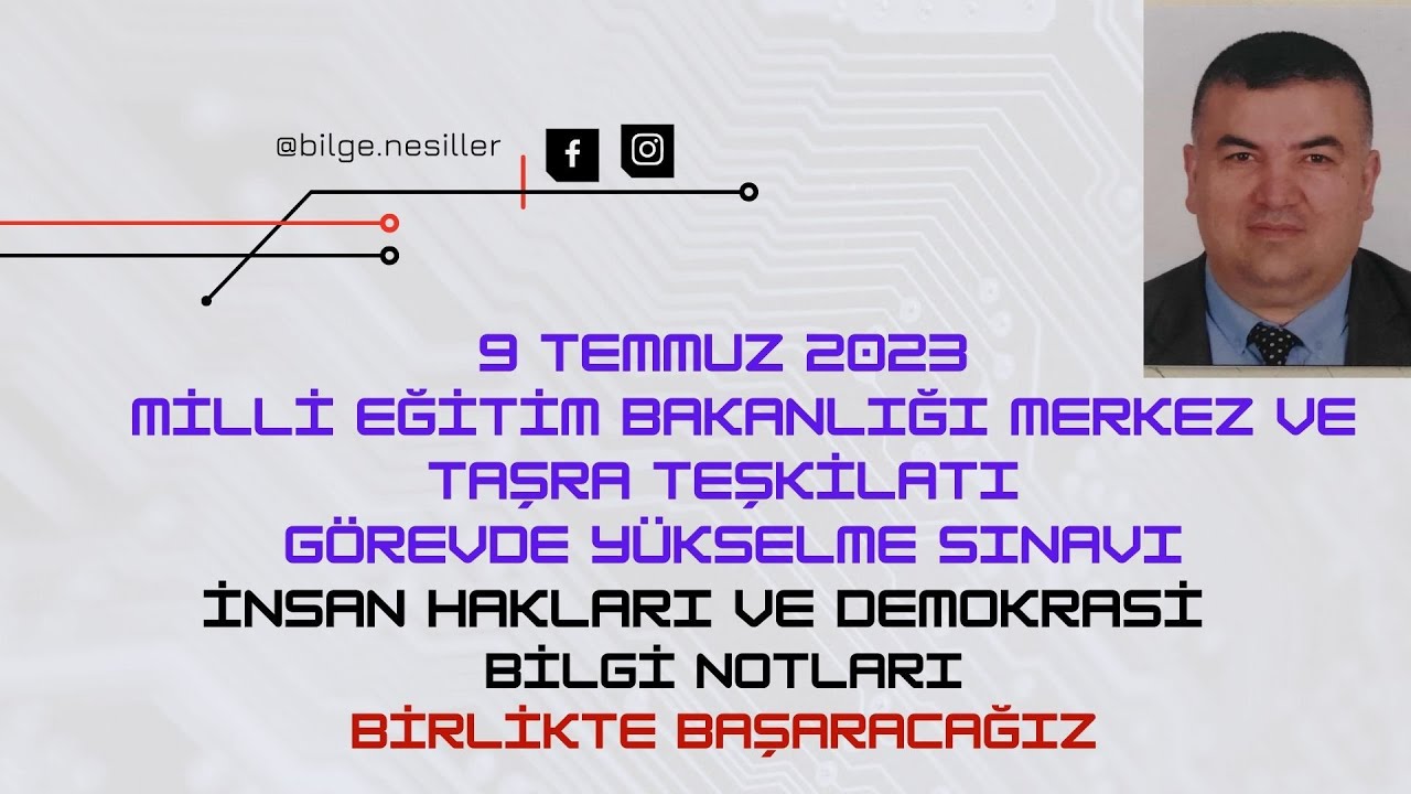 2023 MEB GYS İNSAN HAKLARI VE DEMOKRASİ BİLGİ NOTLARI #şef#sayman#memur#şubemüdürlüğü