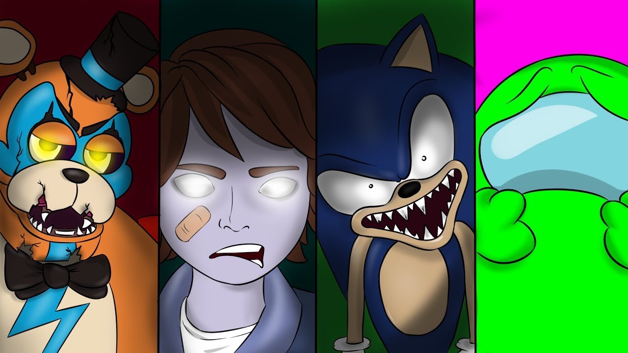 FNF | Run, Mini, Run!.. A Creepy Chase Sonic.exe | Mini Crewmate vs FNAFSB Characters | Among Us An