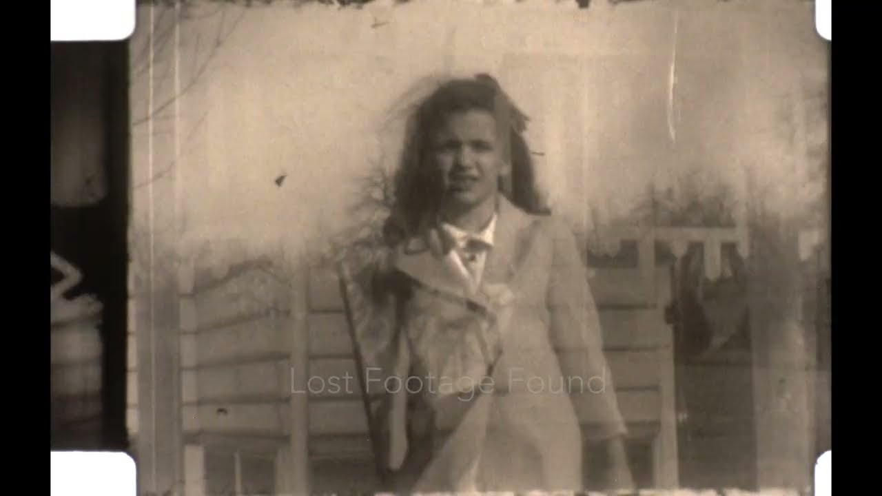 1944 Suburban Life: Siblings Playing & Early Double Exposure | Vintage Archival Film