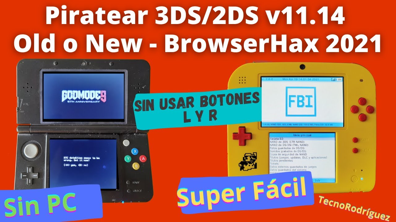 Piratear 3DS/2DS Old y New v11.14 Nuevo método BrowserHax 2021 sin usar botones  L y R (Muy Fácil)