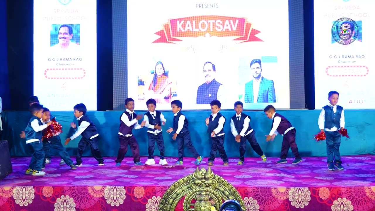 Tiny Dancers Rock the Stage 💥 | LKG Boys Guleba Song Dance | Sri Veda Annual Day 2026