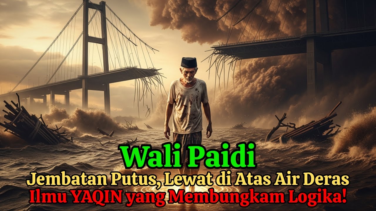 GEMPAR! JEMBATAN PUTUS, WALI PAIDI LEWAT DI ATAS AIR DERAS! ILMU 'YAKIN' YANG MEMBUNGKAM LOGIKA