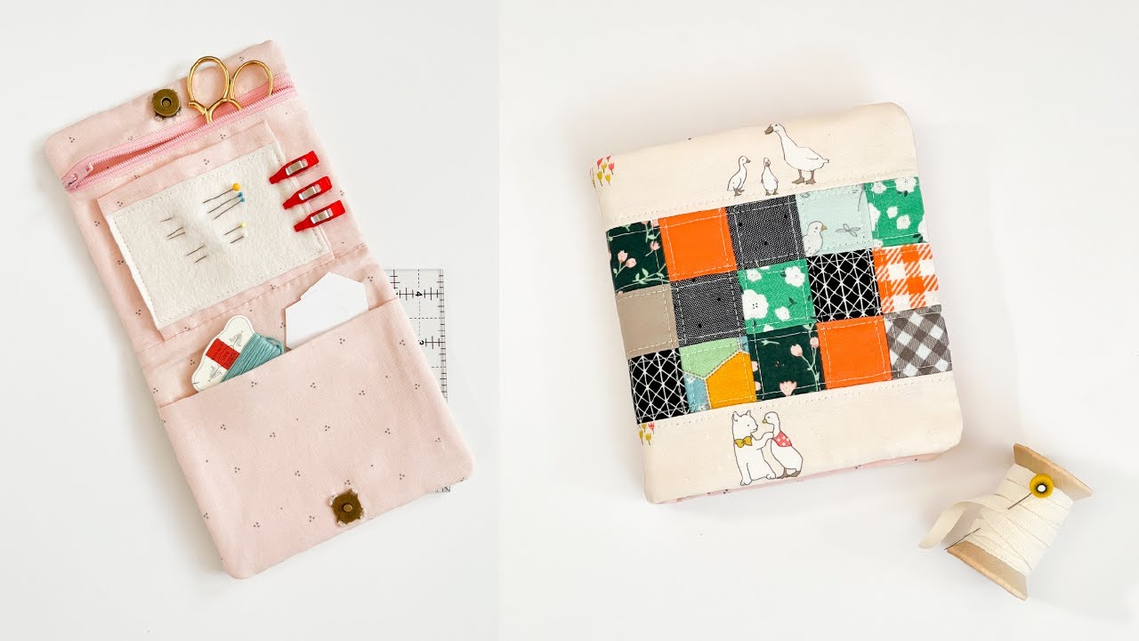 How to sew a Smart Needle Book | Zippered Pocket | Magnetic Snap sewing | Wallet DIY