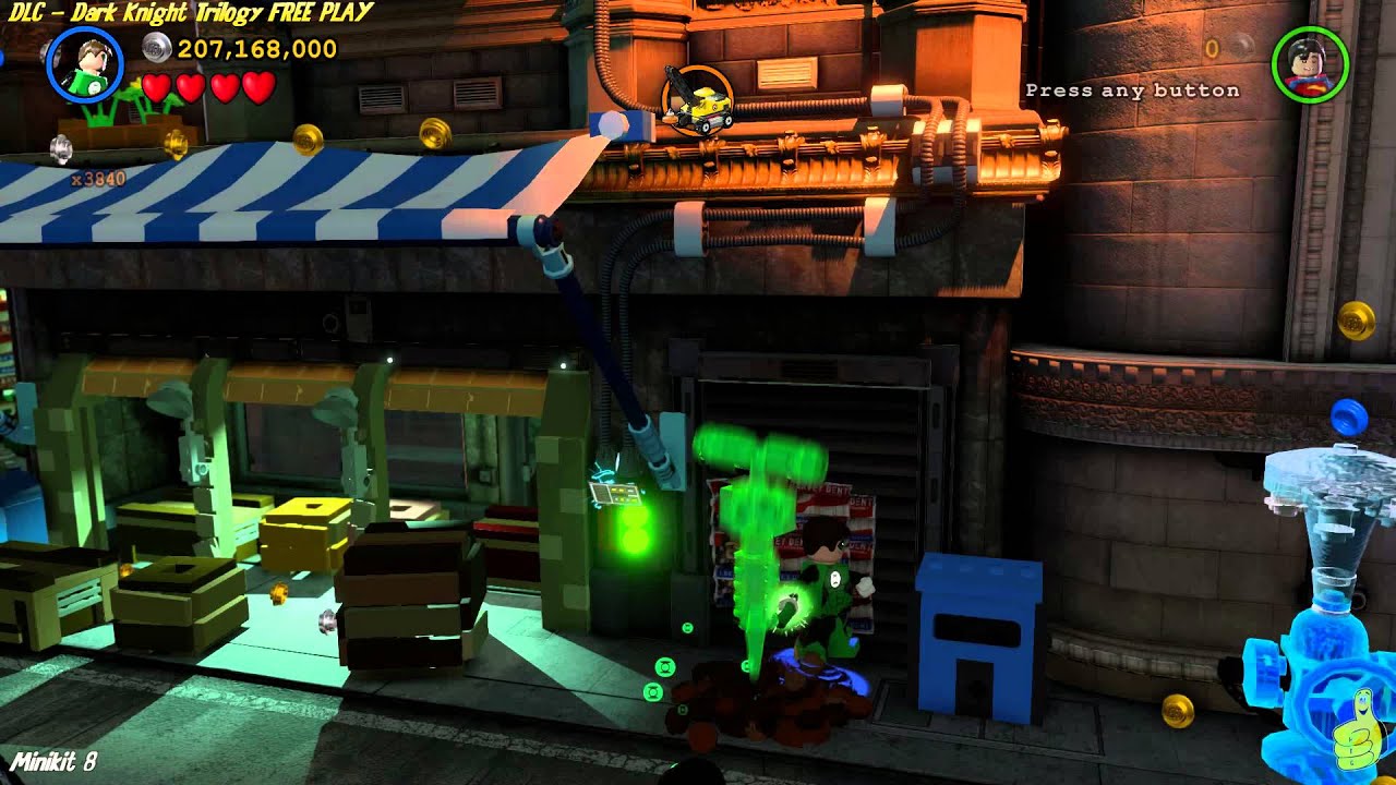 Lego Batman 3 Beyond Gotham: Dark Knight Trilogy (DLC) FREE PLAY (All 10 Minikits) - HTG