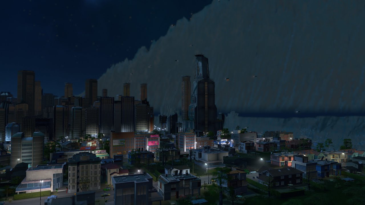 Massive Earthquake causes Nightly Double Tsunami | Cities Skylines Tsunami