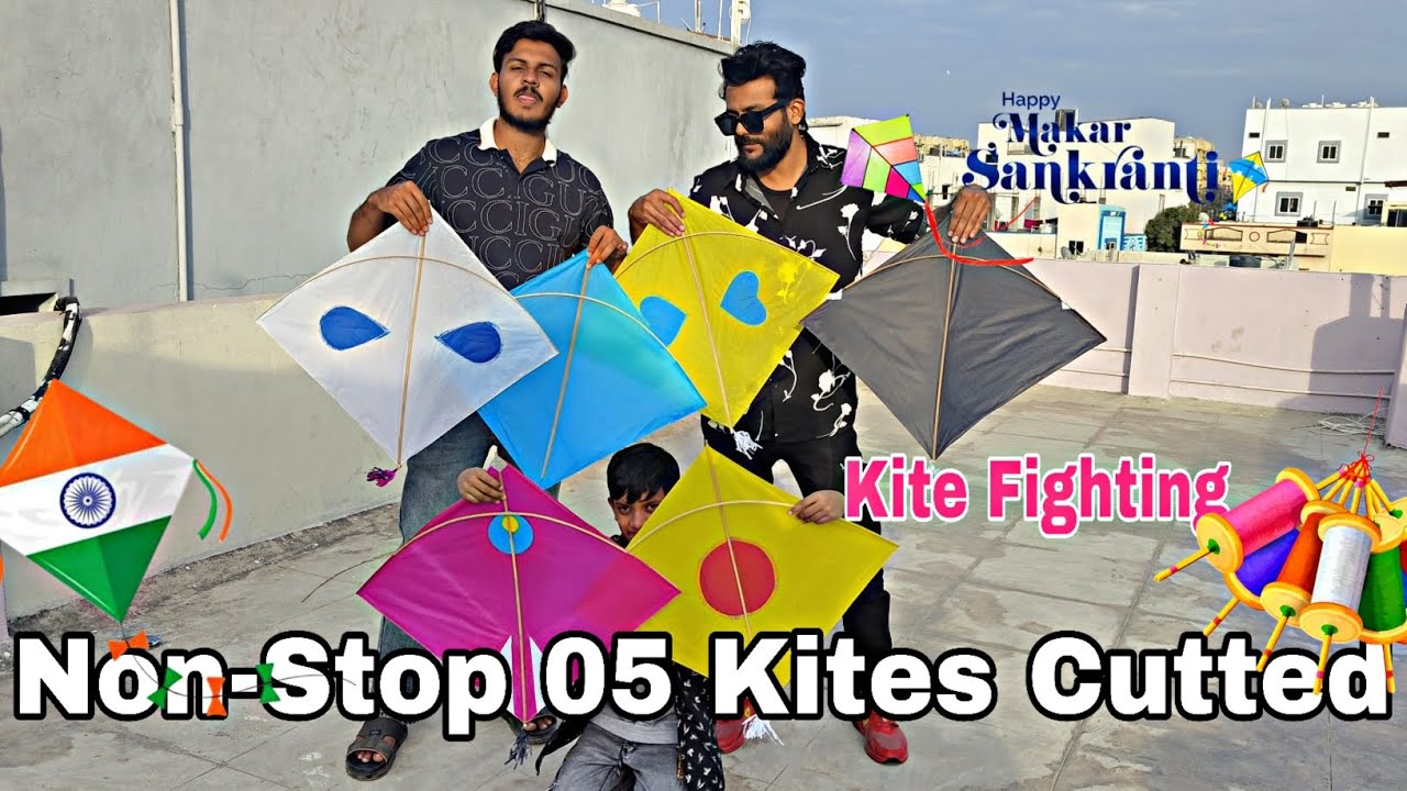 Flying Paper Kite & High Pench - 05 Kites Cutted || Flying 02 Kites At a Time - Pura Aasman Saaf 🔥