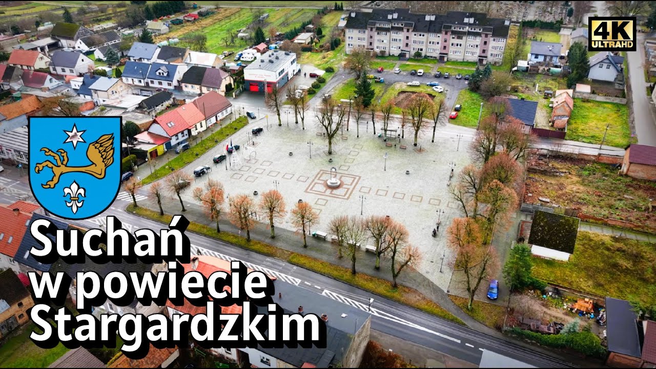 Suchań | Miasto | Polska | Zachodniopomorskie | Wysokość | Latanie Dronem | Z lotu ptaka | Dron | 4K