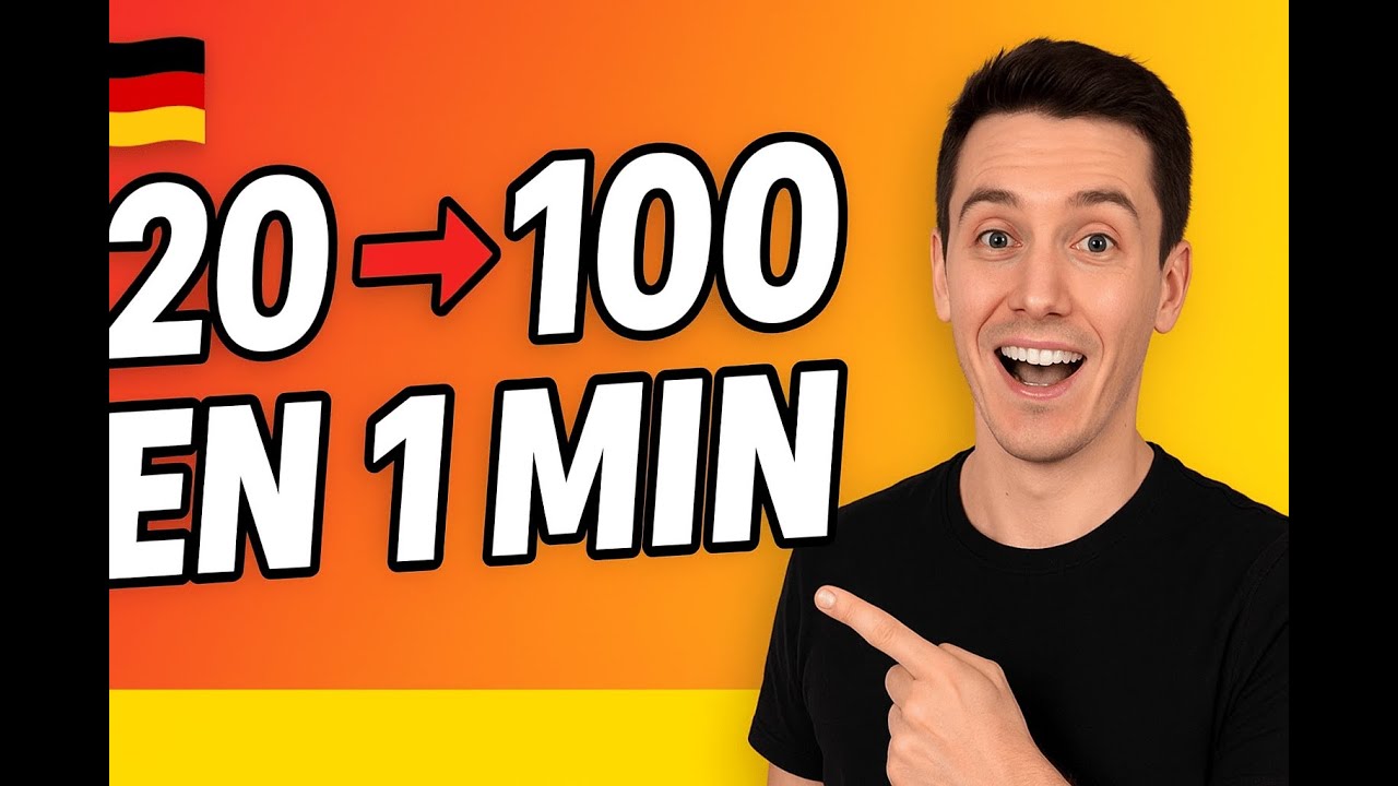 🇩🇪 Apprends à Compter de 20 à 100 en Allemand en 1 Minute ! (Les Dizaines + Astuce des Nombres)