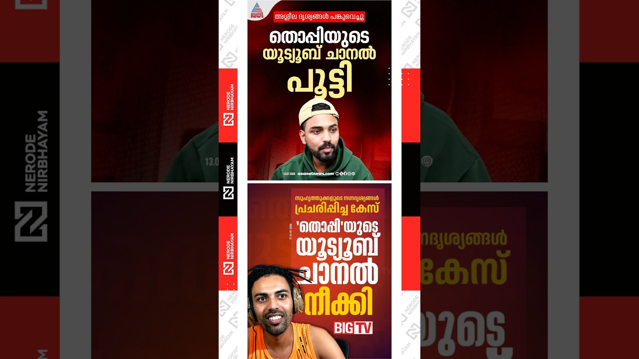 Thoppi's' YouTube Channel Shut Down Based on Police Report | Kerala police