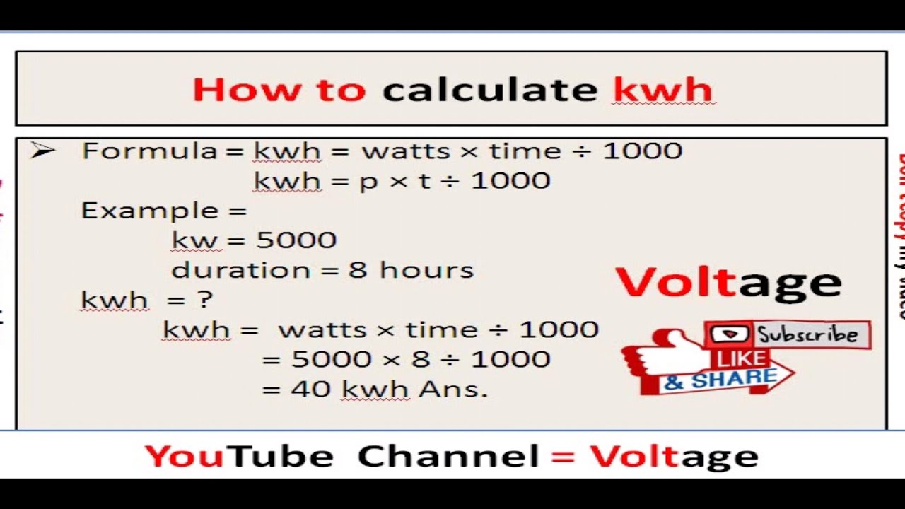 how to calculate kwh