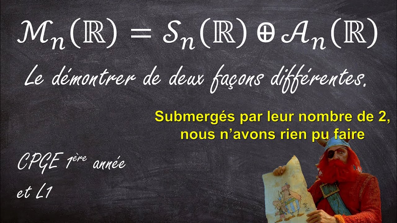 Matrices symétriques, antisymétriques, et supplémentaires (CPGE 1ère année et L1)