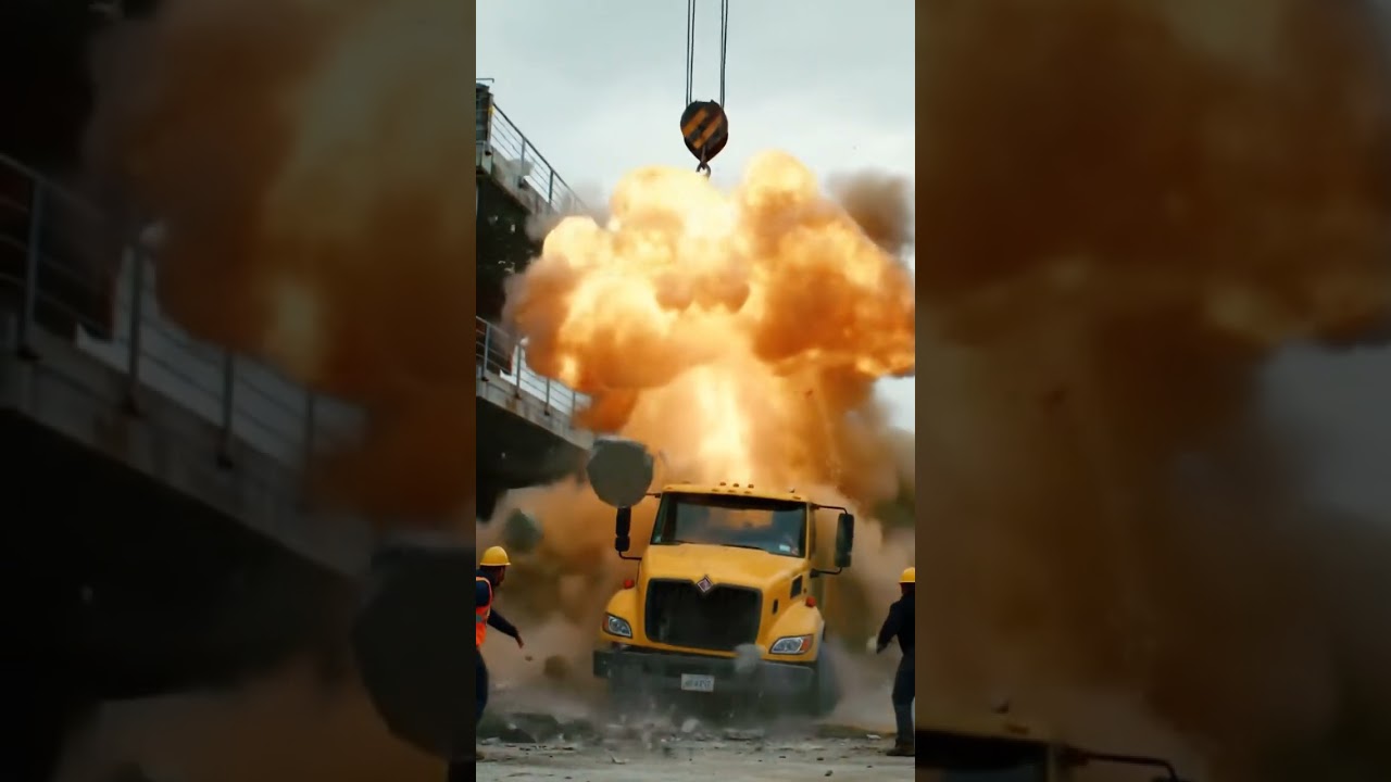 TRUCK CRASH EXPLOSION! | Crane Drops Truck in Epic Demolition Stunt (2025)