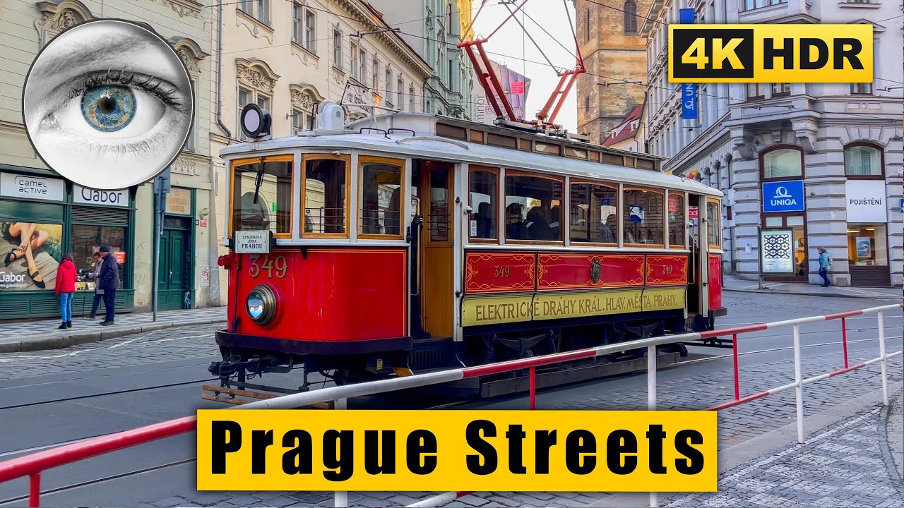 Prague evening Walking tour through the City Center 🇨🇿 Czech Republic 4k HDR ASMR