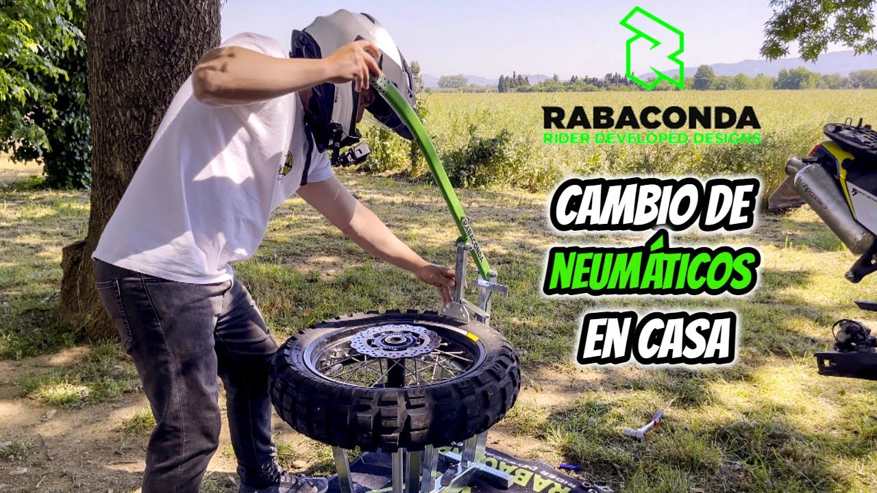 Cambiar neumáticos de moto en CASA 🛠 Muy fácil con RABACONDA