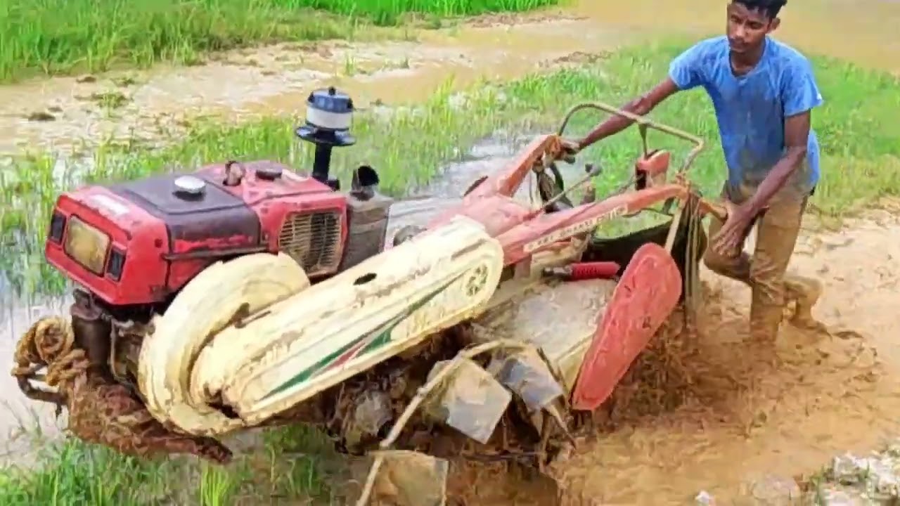 Power tiller farming on field my first vlog plz support me,,