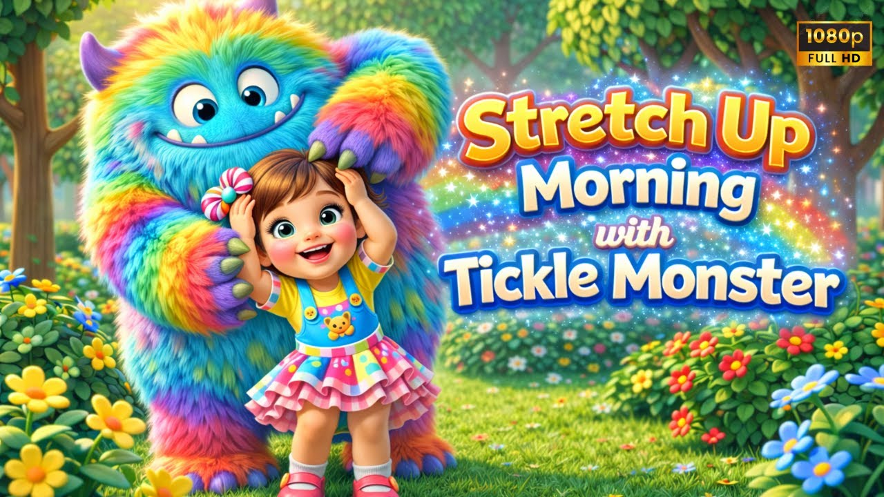 Hands Up! Touch Your Toes! 🦶 Fun Morning Workout for Kids | Tickle Monster Song