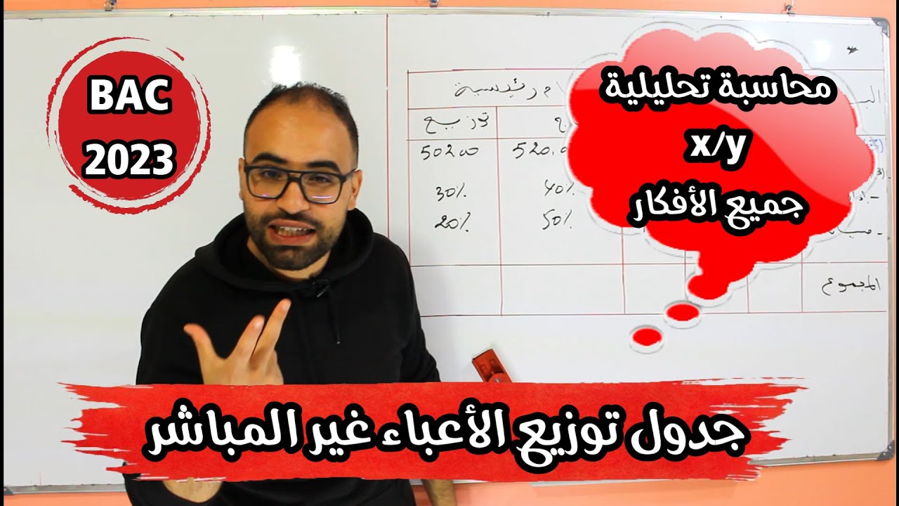محاسبة تحليلية من 0/جدول توزيع الأعباء غير المباشرة/جميع الأفكار/ثانية جامعي