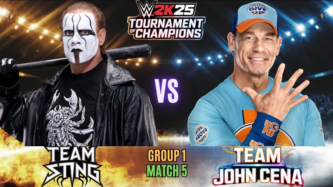 Team Sting vs Team John Cena | WWE 2K25 Tournament of Champions | Group 1 | Match 5 |