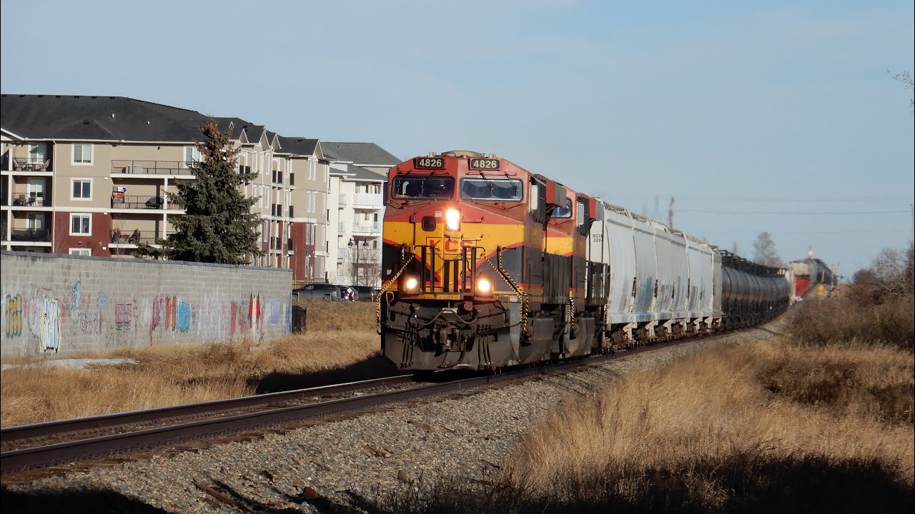 All KCS Powered! KCS 4826 Leads CP Regional Manifest Train South through Airdrie AB