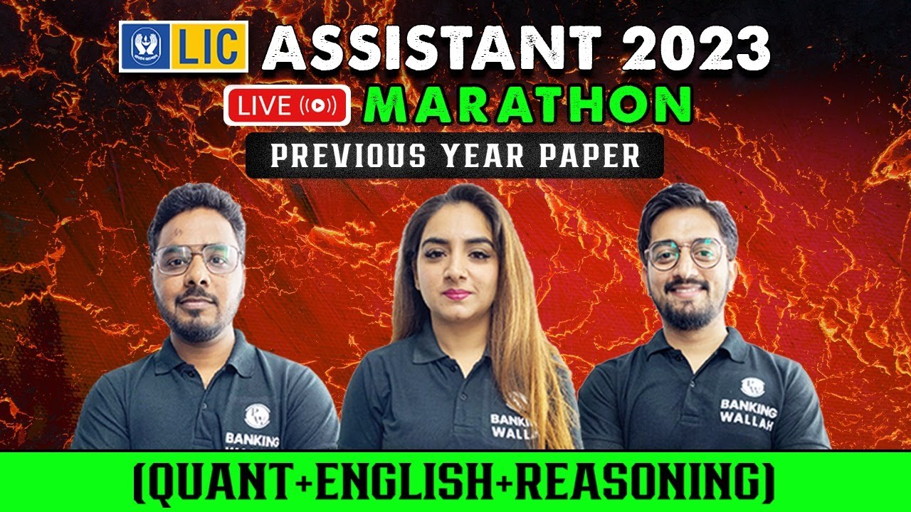 LIC ASSISTANT Previous Year Paper MARATHON SESSION 💪🏻 Quant | English | Reasoning