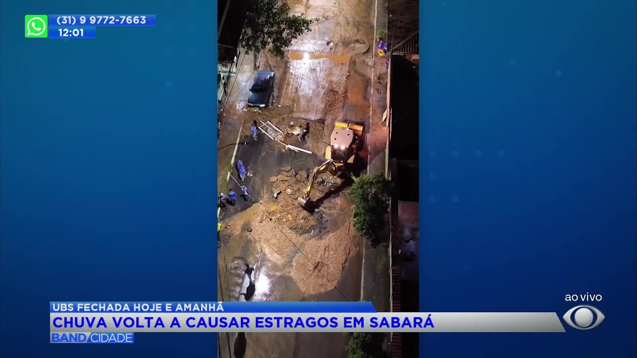CHUVA VOLTA A CAUSAR ESTRAGOS EM SABARÁ