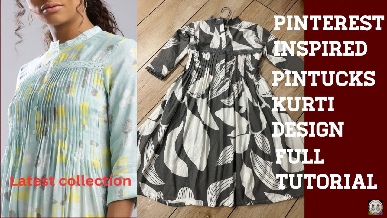 Pintucks Kurti Cutting And Stichting Very Easy/Pintucks frock with Penal cutting stichting 