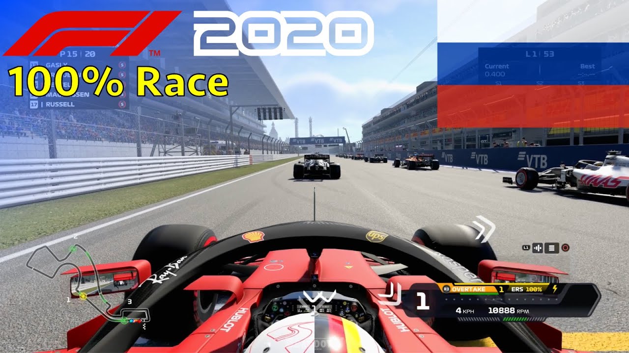 F1 2020 - Seb's Final Ferrari Season #17: 100% Race Russia | PS5