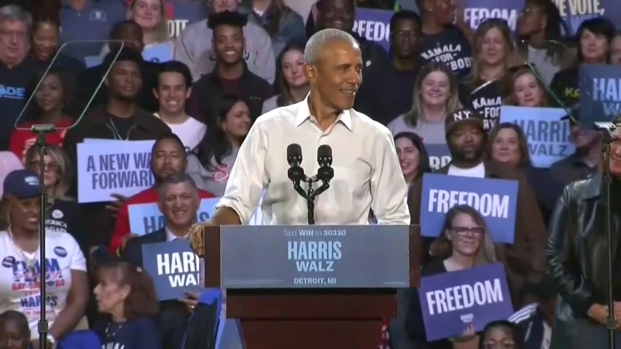 Obama full speech at Kamala Harris rally in Detroit roasts Donald Trump, looks to future
