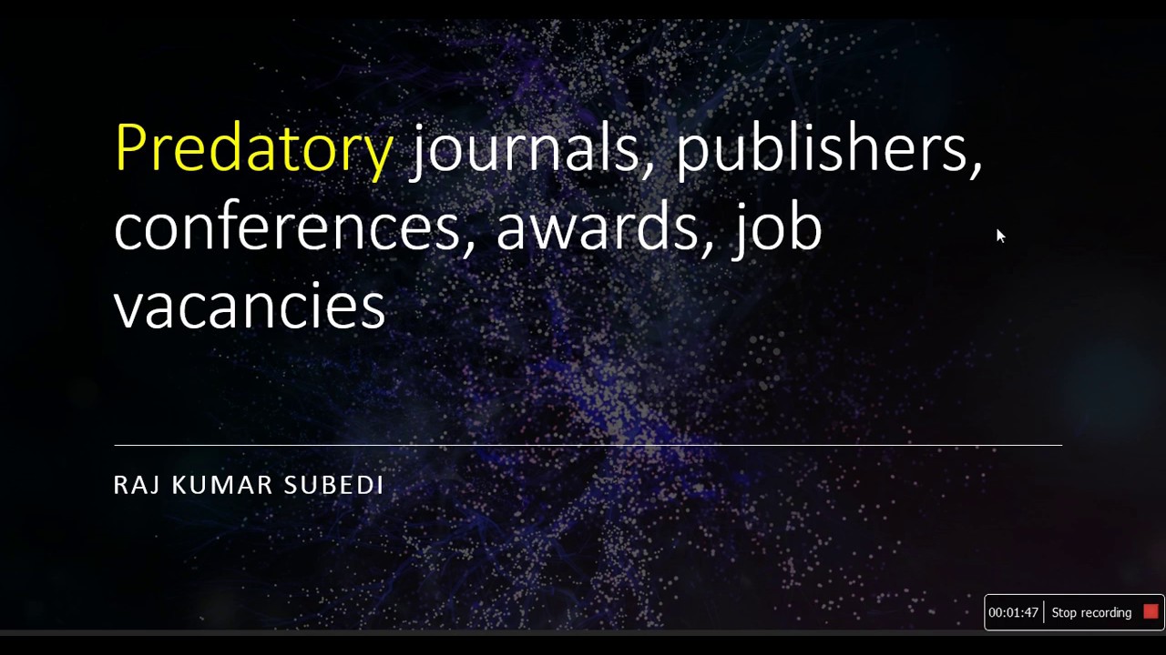 How to identify predatory journals, publishers, conferences, awards, job vacancies?