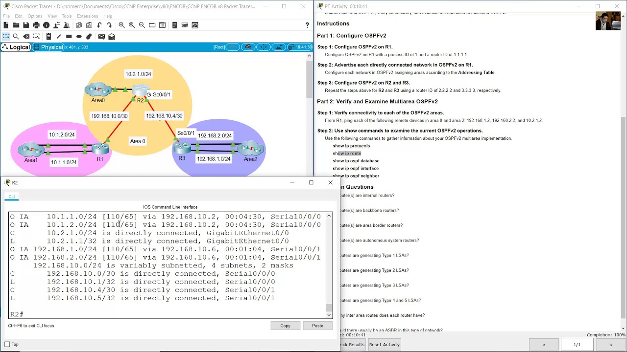 9.2.1 Packet Tracer - Implement Multiarea OSPFv2