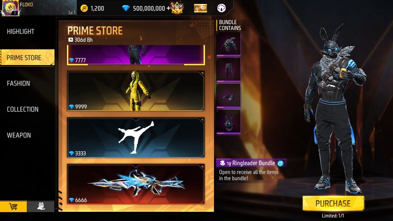 I spent 500.000.000💎 Noob to Pro 🤑💲 Account Lv. 1