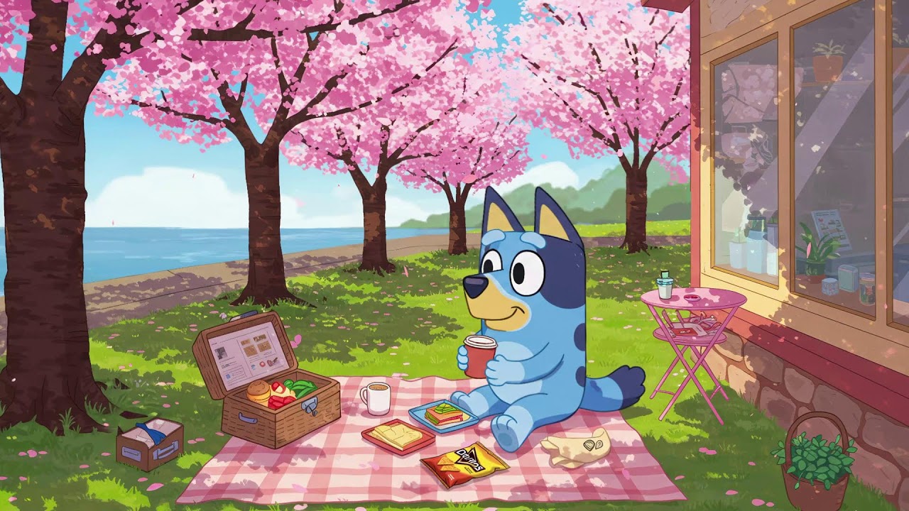 Bluey’s Tranquil Springtime Picnic 🌸📚 Piano Music for Deep Focus & Productive Study Sessions