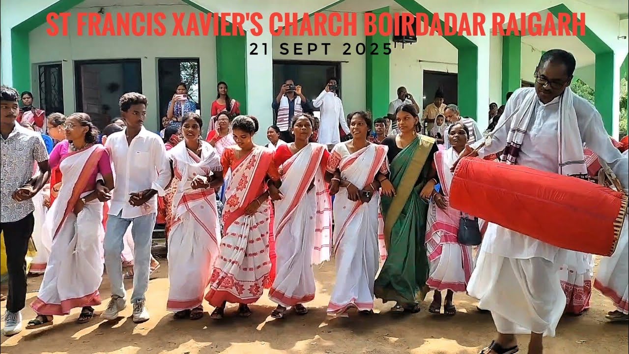Oraon adiwasi karma dance St Francis Xavier's charch boirdadar Raigarh Chhattisgarh #kurukhdandi