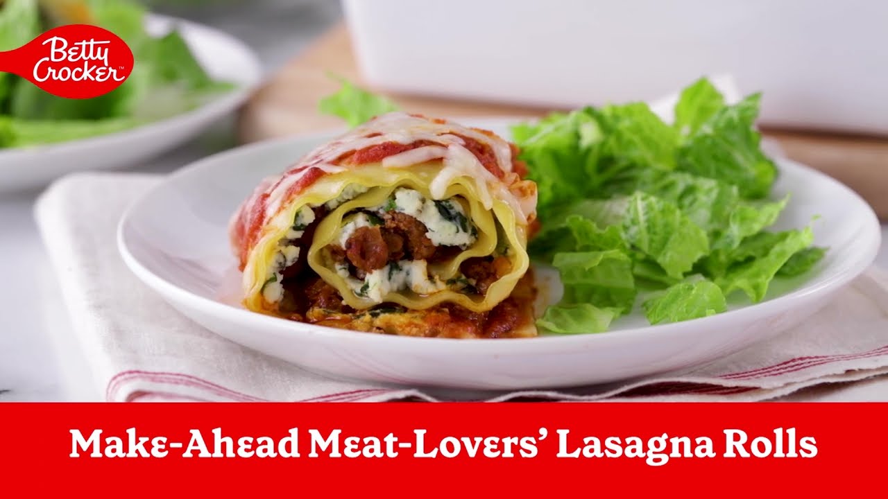 Make-Ahead Meat-Lovers' Lasagna Rolls | Betty Crocker