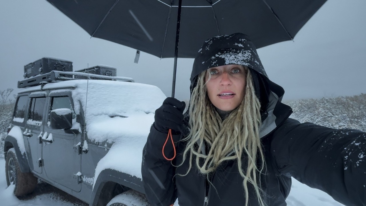 the winter storm caught me (living in my Jeep)